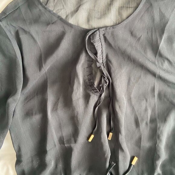 NWOT La Vie En Rose Sheer Black Cover Up - Picture 2 of 6